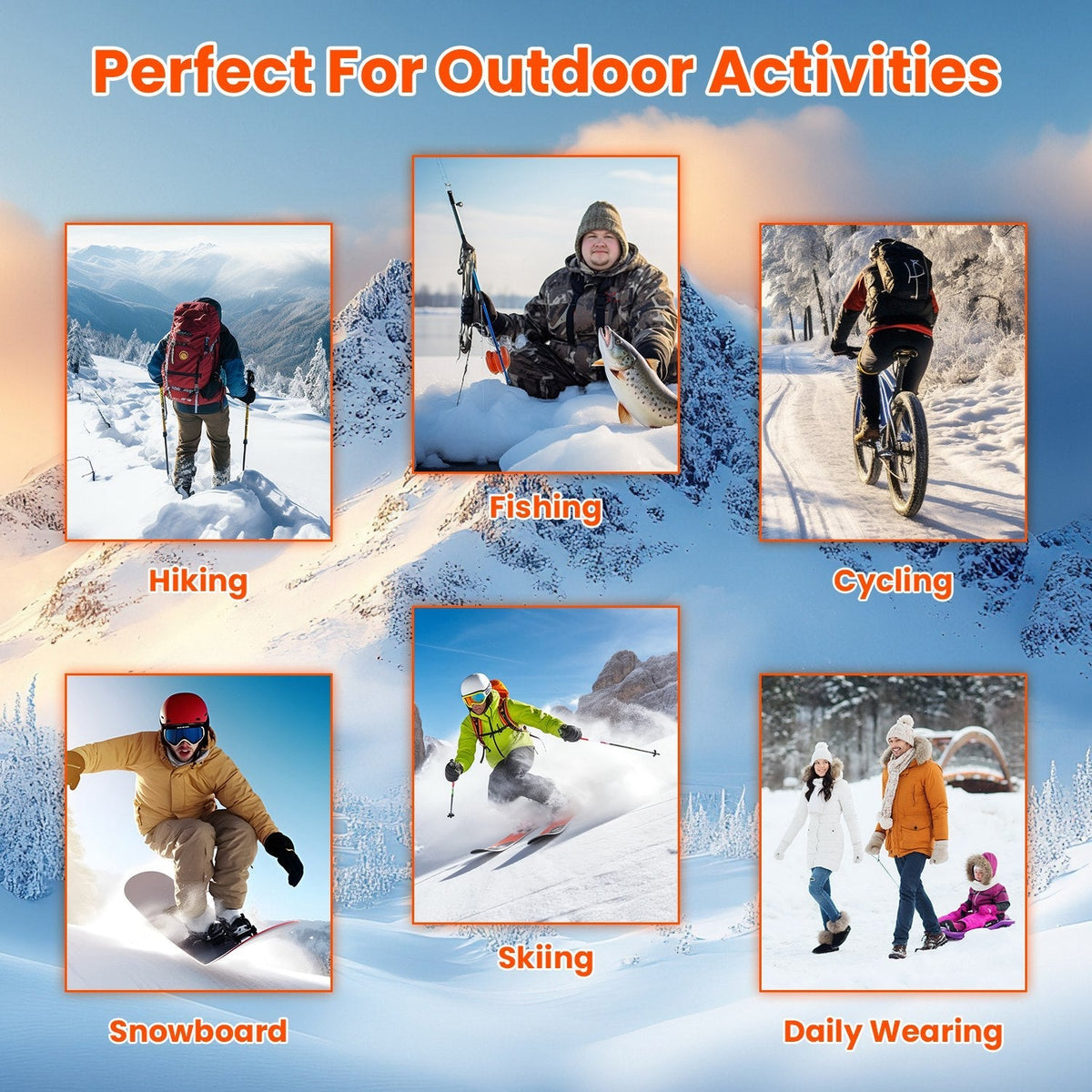 Winter Heated Pants for Men Women with 12 Heating Zones 5V USB Powered Heating Trouser with 3 Heating Levels Machine Washable for Outdoor Winter Activ