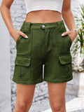High Waist Washed Denim Shorts