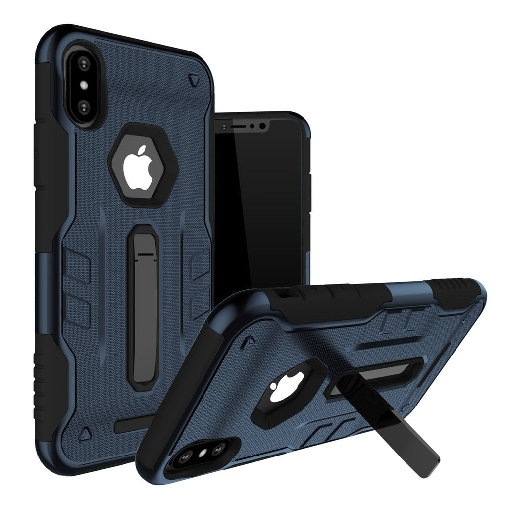 Rugged Phone Case for iPhone X Drop-protection Phone Case with Kickstand Heavy Duty Dual Layers Phone Protective Cover