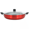 Better Chef 14" Aluminum Non-Stick Metallic Red Deep Fryer with Glass Lid