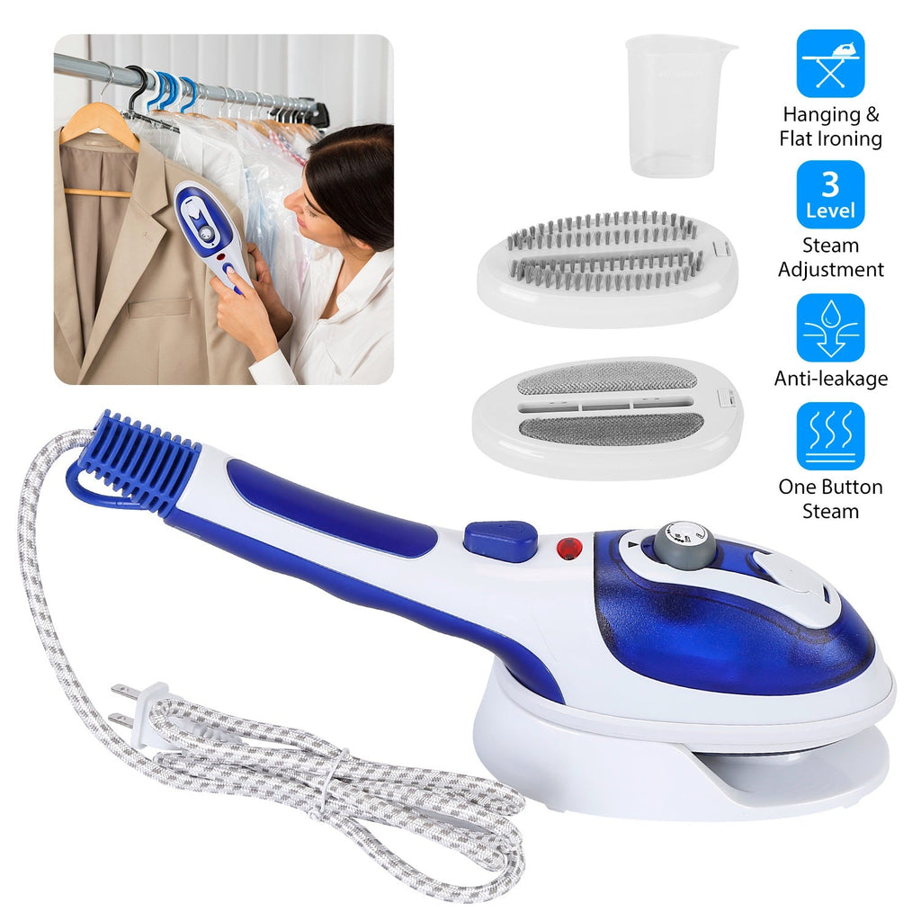 800W Handheld Electric Steam Anti-Scalding Anti Dripping Portable Iron Garment Steamer Fabric Clothes Laundry Steam Brush with 3 Adjustable Steam