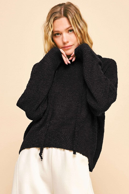 Back To School Sweater - Davi & Dani Drop Shoulder Long Sleeve Hooded Sweater