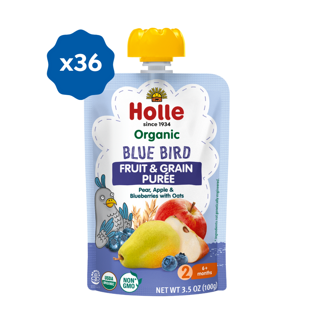 Holle Organic Blue Bird - Fruit & Grain Purée Pouches