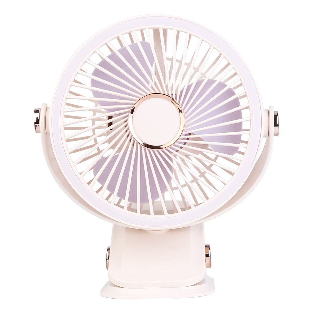 Portable Quiet Clip On Fan With 5 Speeds 3 Brightness 720¡ Fully Adjustable Angle Type-C Rechargeable Clip Desk Wall Mounted Fan For Camping Office Ho