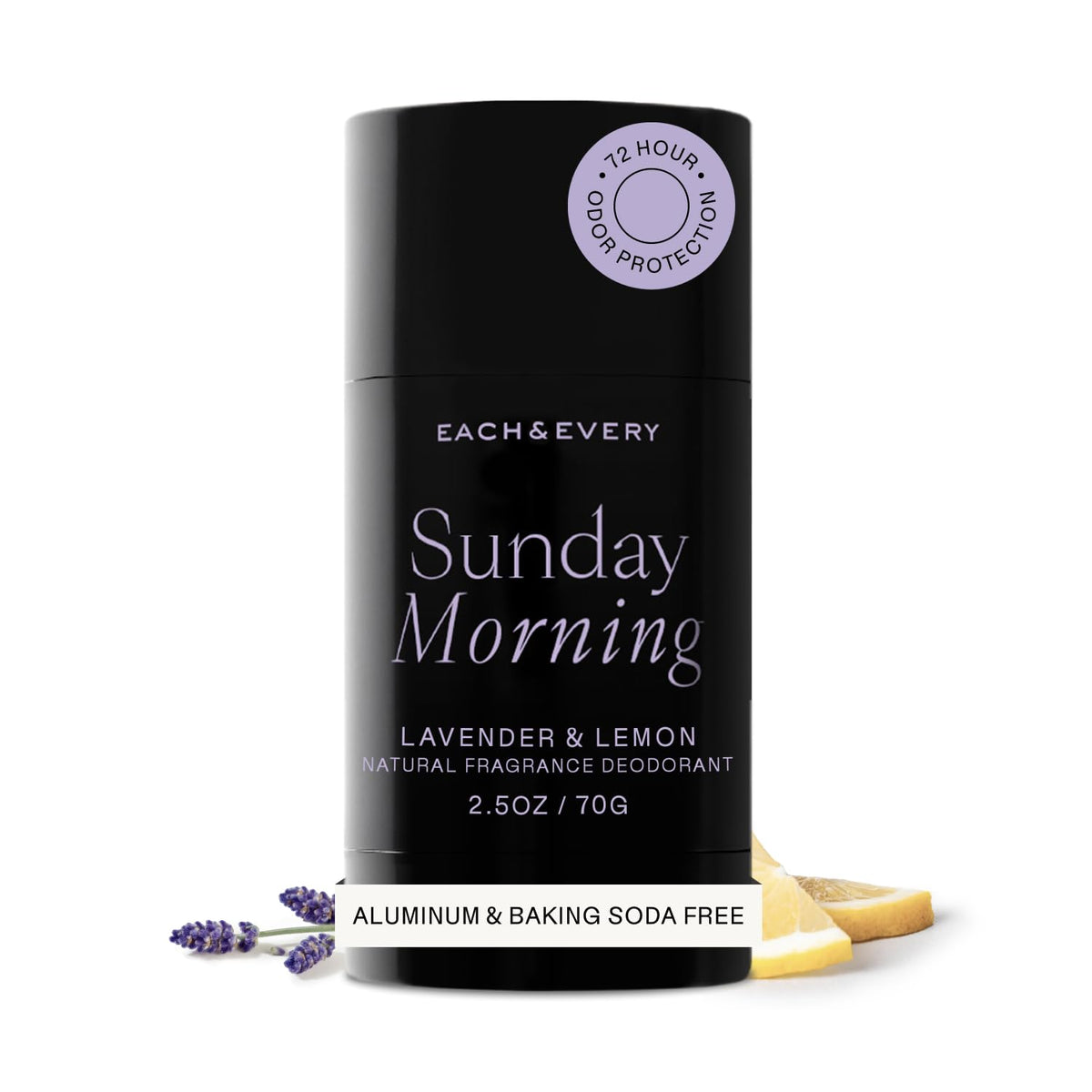 Each & Every Aluminum Free Deodorant for Women & Men – Natural Fragrance 72-Hr Odor Protection, Non-Toxic Deodorant for Sensitive Skin, EWG Verified, Baking Soda Free - Citrus & Vetiver Scent, 2.5oz