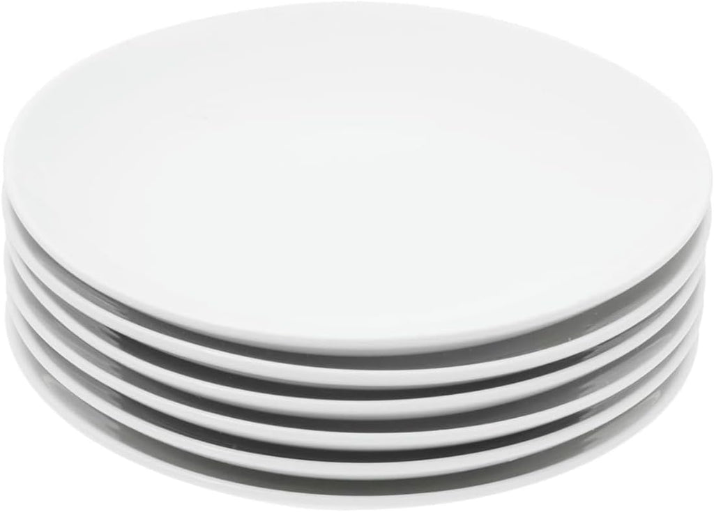 Miicol Ceramic Appetizer Plates Set of 6, White Dessert Plates 8 Inch, Small Dinner Plates, Modern Round Salad Plates, Porcelain Serving Dishes for Snack, Bread, Fruit, Microwave & Dishwasher Safe