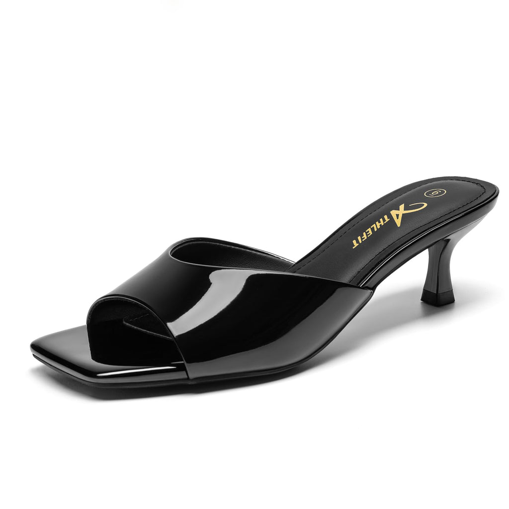 Athlefit Women's Kitten Heels Open Square Toe Heeled Sandals Slip On Comfortable Casual Clear Low Heels for Prom Si/ze 8Athlefit Women's Kitten Heels Open Square Toe Heeled Sandals Slip On Comfortable C like new
