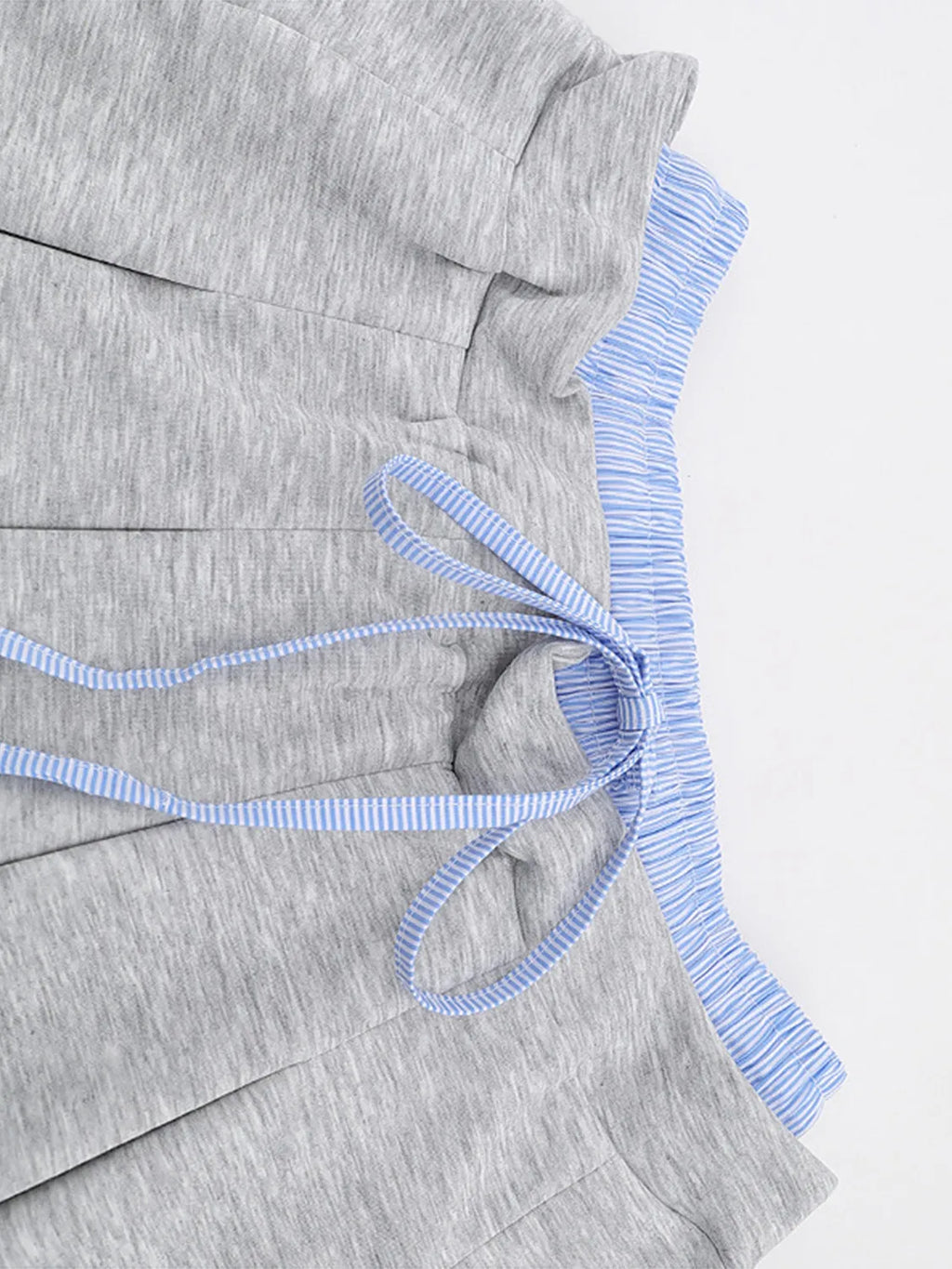 Drawstring Pleated Mini Skirt