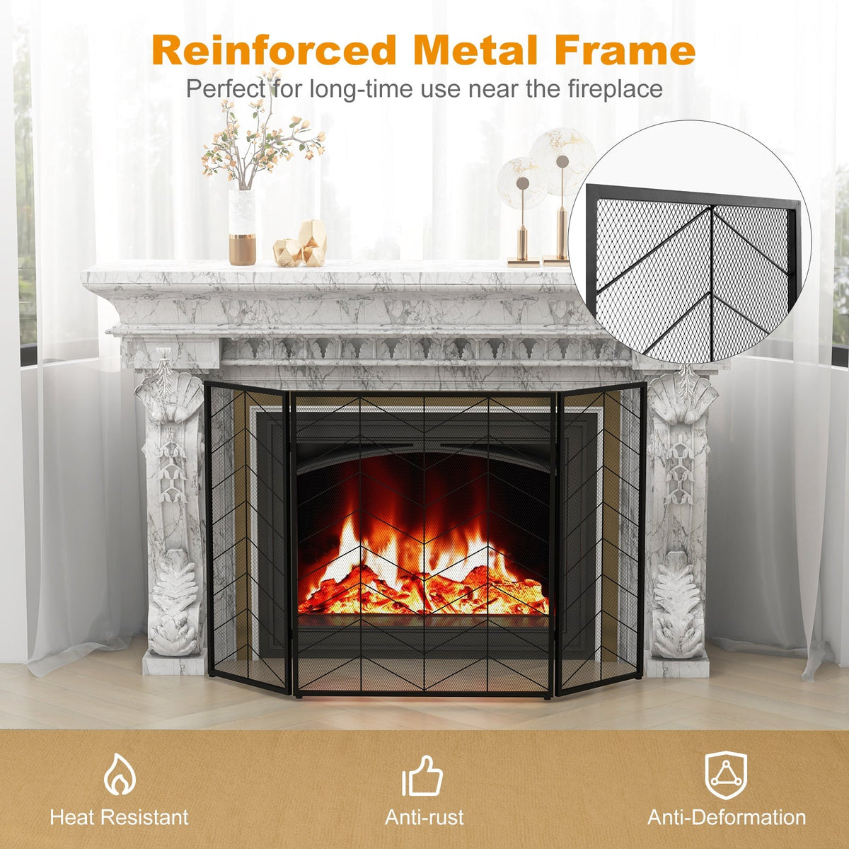 52 x 31 Inch Fireplace Screen