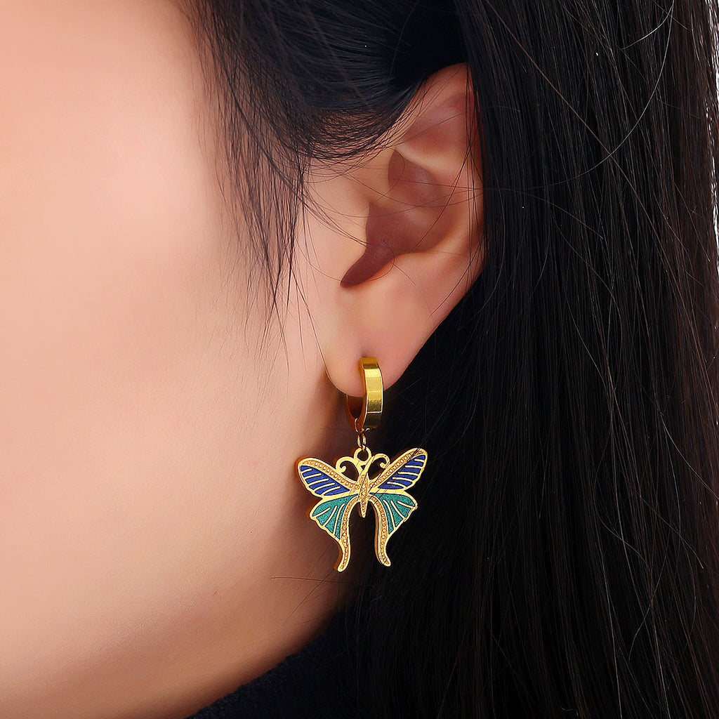 Colorful Butterfly Diamond Ear Hanging