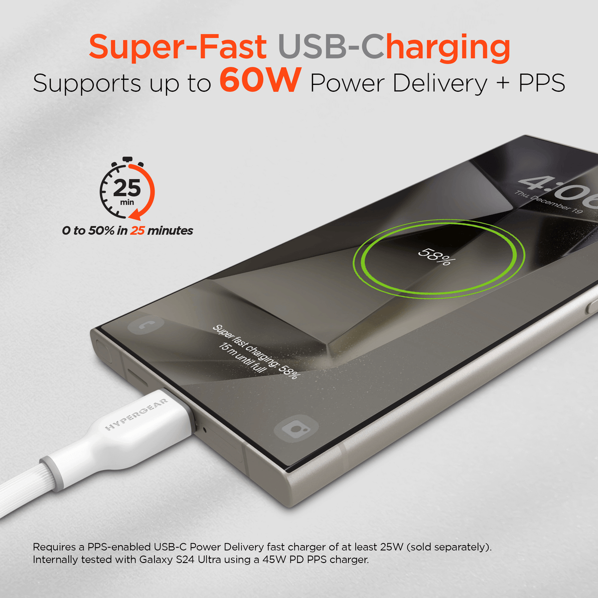 HyperGear Flexi PRO USB-C to USB-C Cable 10ft
