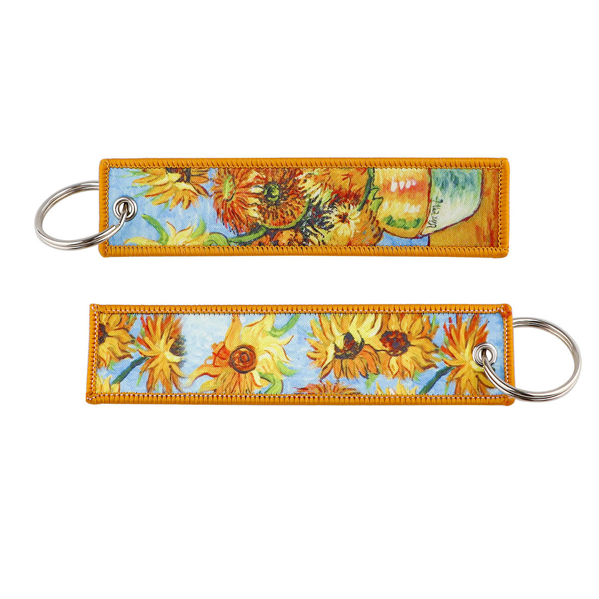 Cartoon Woven Label Keychain Hanging Rope