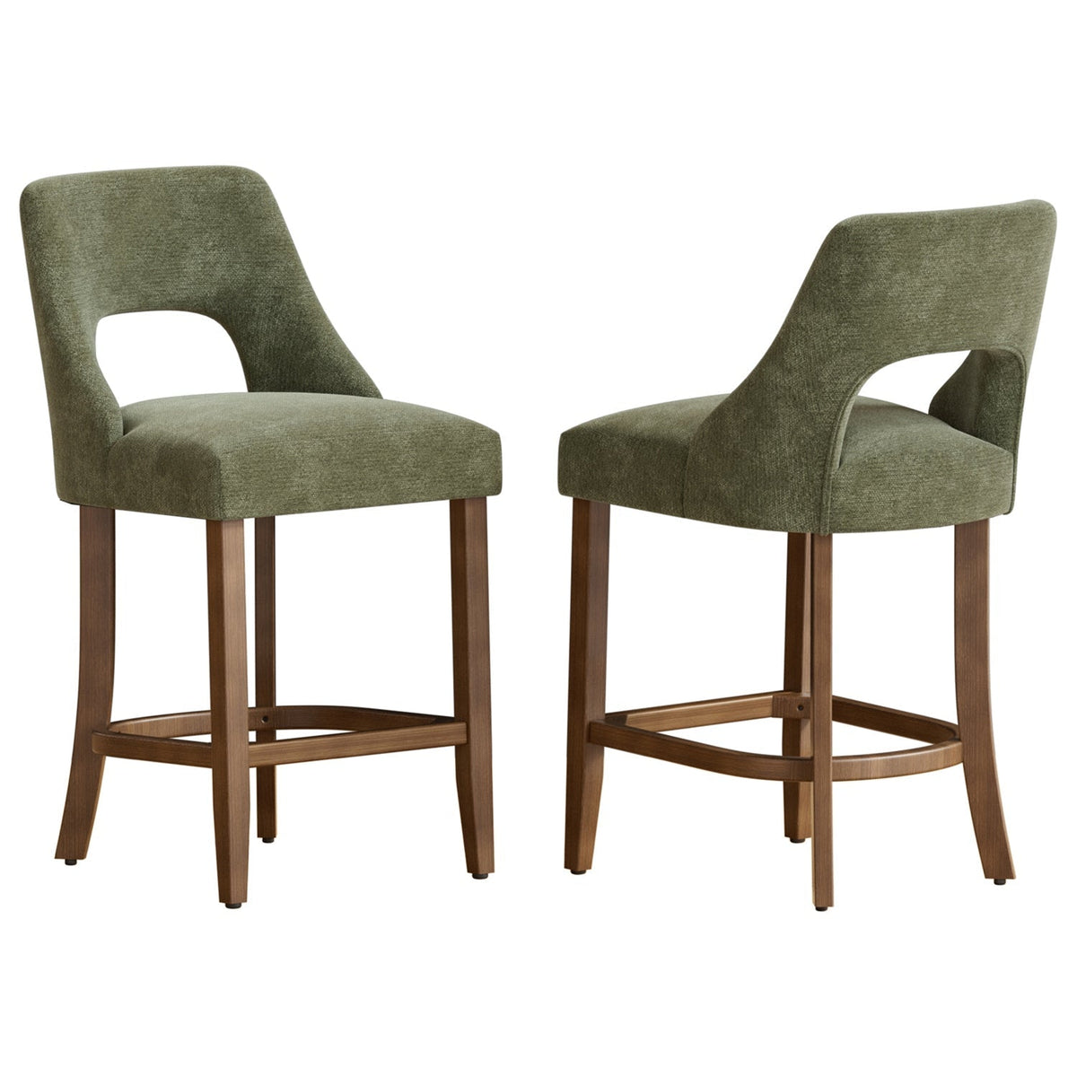 Counter Height Bar Stools Set of 2 with Cutout Back