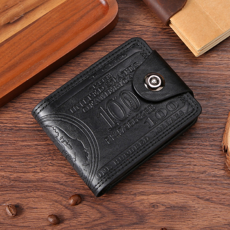 Personalized Men's Bifold Wallet Buckle Closure