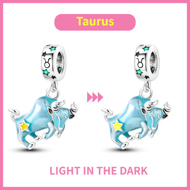 S925 Colorful Luminous Constellation Pendant