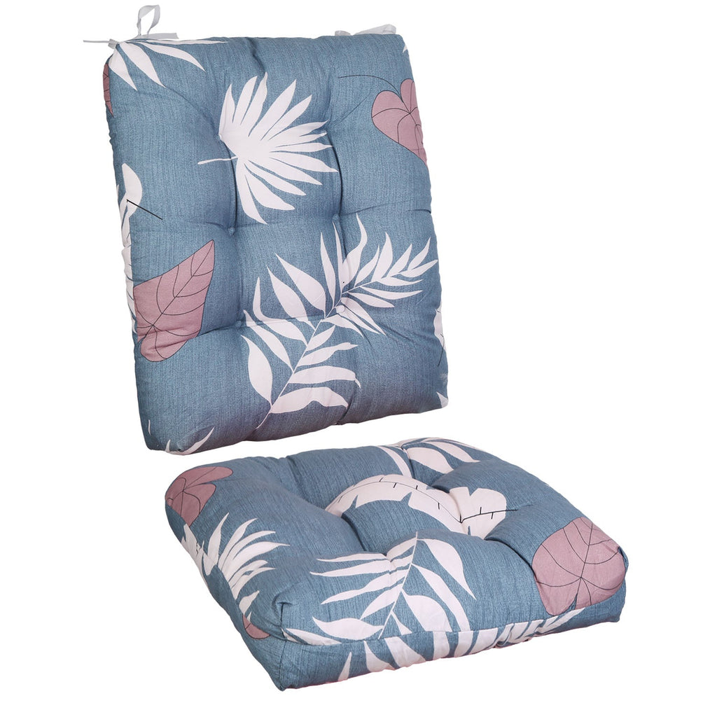 2Pcs Rocking Chair Cushion Upper And Lower Back And Seat Sets with Non-Slip Ties Polyester Fiber Filling Comfortable for Indoor Home Office Car