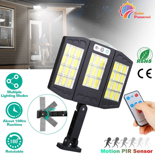 Solar Wall Light Outdoor – 33 COB LEDs with PIR Motion Sensor & Remote