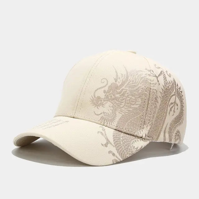 Men and women universal new Chinese dragon printing paragraph duck tongue cap pattern neutral wind adjustable baseball cap