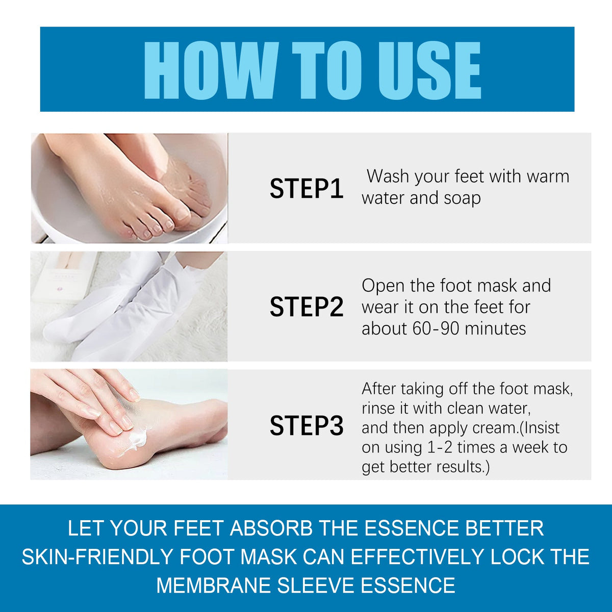 3D Intense Exfoliating Foot Pad, Foot Care Clean Horny Calluses, Anti-chapping And Moisturizing Foot Mask