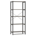 5-Tier Industrial Bookshelf Display Storage Rack with Metal Frame