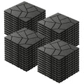 Interlocking Patio Deck Tiles 12 Inch Stone Pattern 44-Piece Set