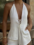 Devine Tied Halter Top and Shorts Set