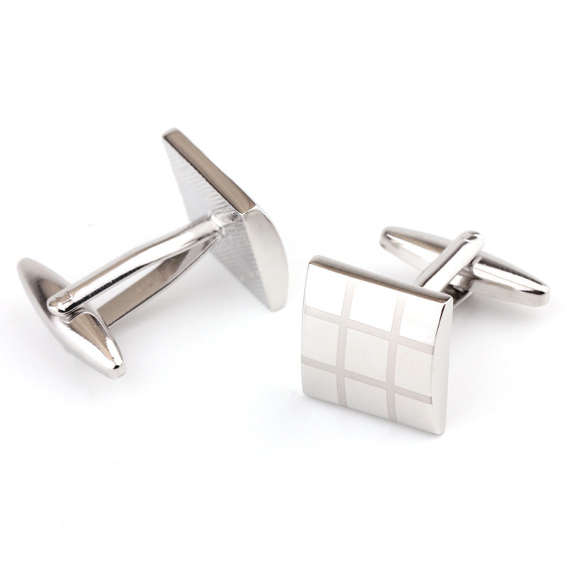 Square Plaid French Shirt Men's Cufflinks Cufflink