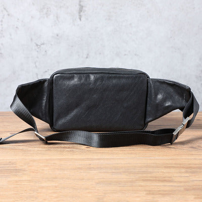 Men's Small Head Layer Cowhide Fanny Pack