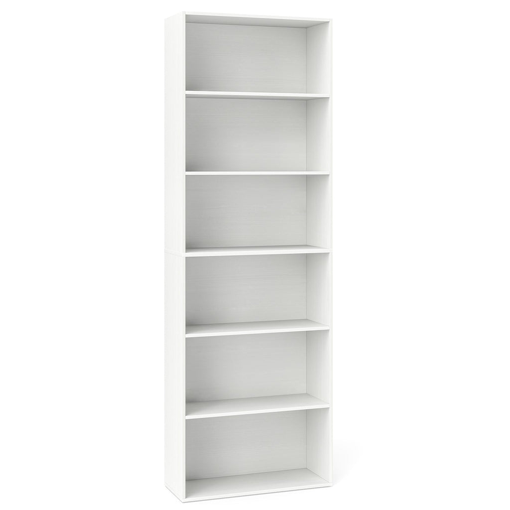 6-Tier Bookcase with 6 Open Shelves and Anti-Toppling Kits