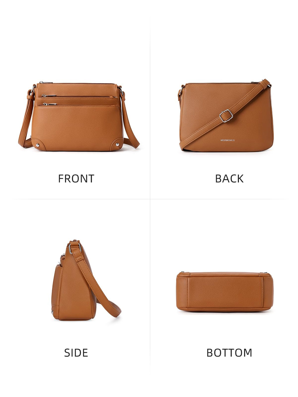 WESTBRONCO Crossbody Bags for Women, Medium Size Shoulder Handbags, Satchel Purse with Multi Zipper Pocket