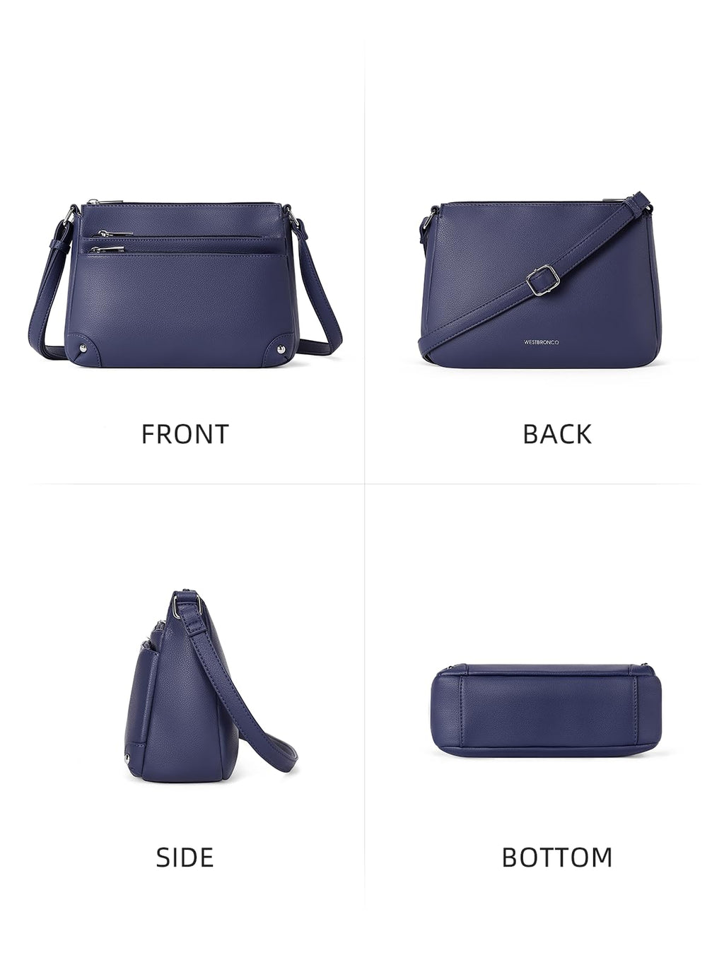WESTBRONCO Crossbody Bags for Women, Medium Size Shoulder Handbags, Satchel Purse with Multi Zipper Pocket
