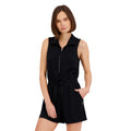 Spyder Womens Harmony Scuba Knit French Terry Sleeveless Romper, Black, Large (Clearance)