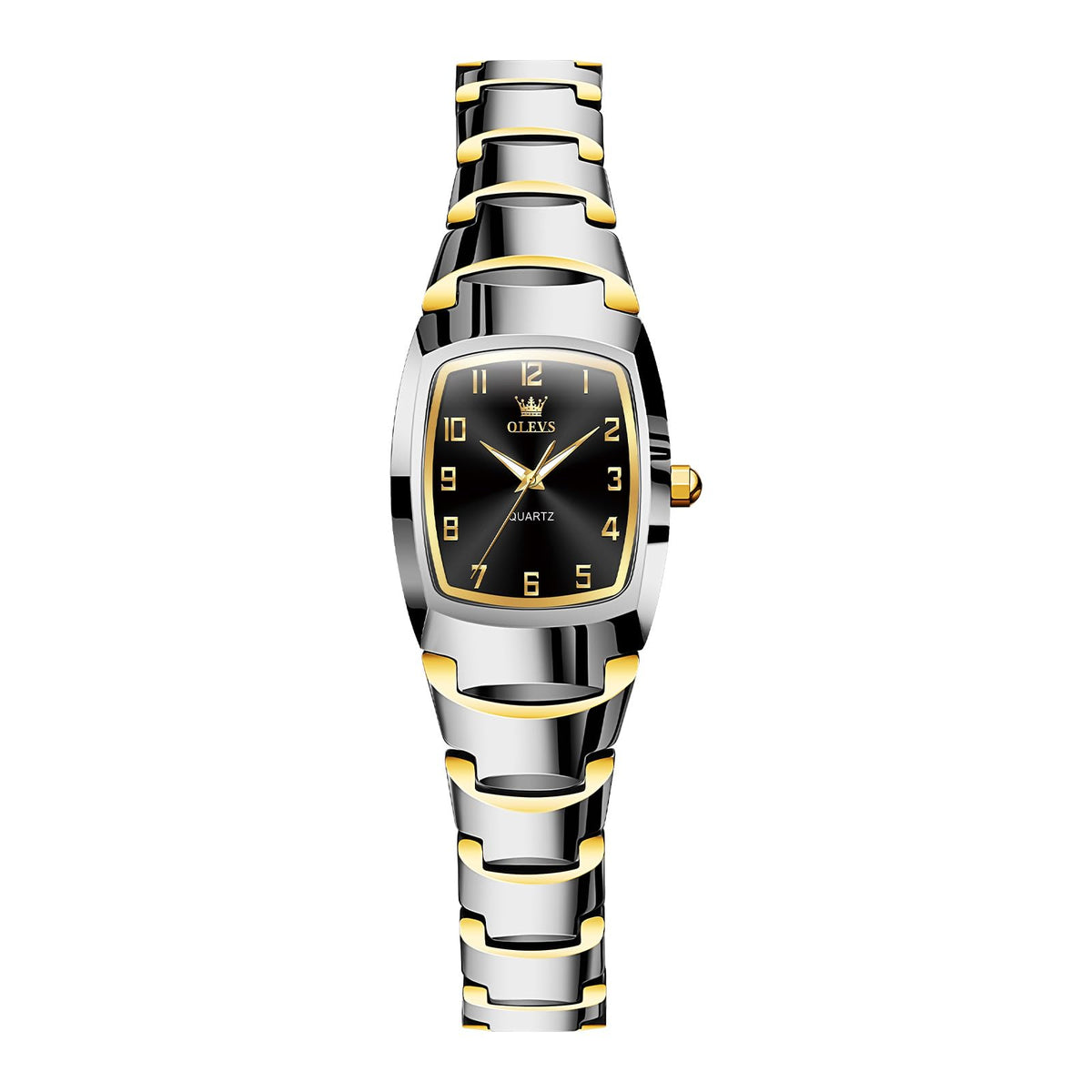 OLEVS Watch Women Luxury Classic Stainless Steel Small Wrist Dress Watches for Women Waterproof Analog Day Date Dainty Fashion Dress Female Watch-(Black/Rose Gold/Gold Face)