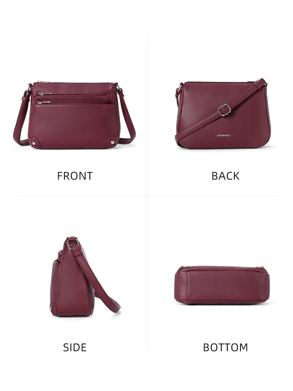 WESTBRONCO Crossbody Bags for Women, Medium Size Shoulder Handbags, Satchel Purse with Multi Zipper Pocket