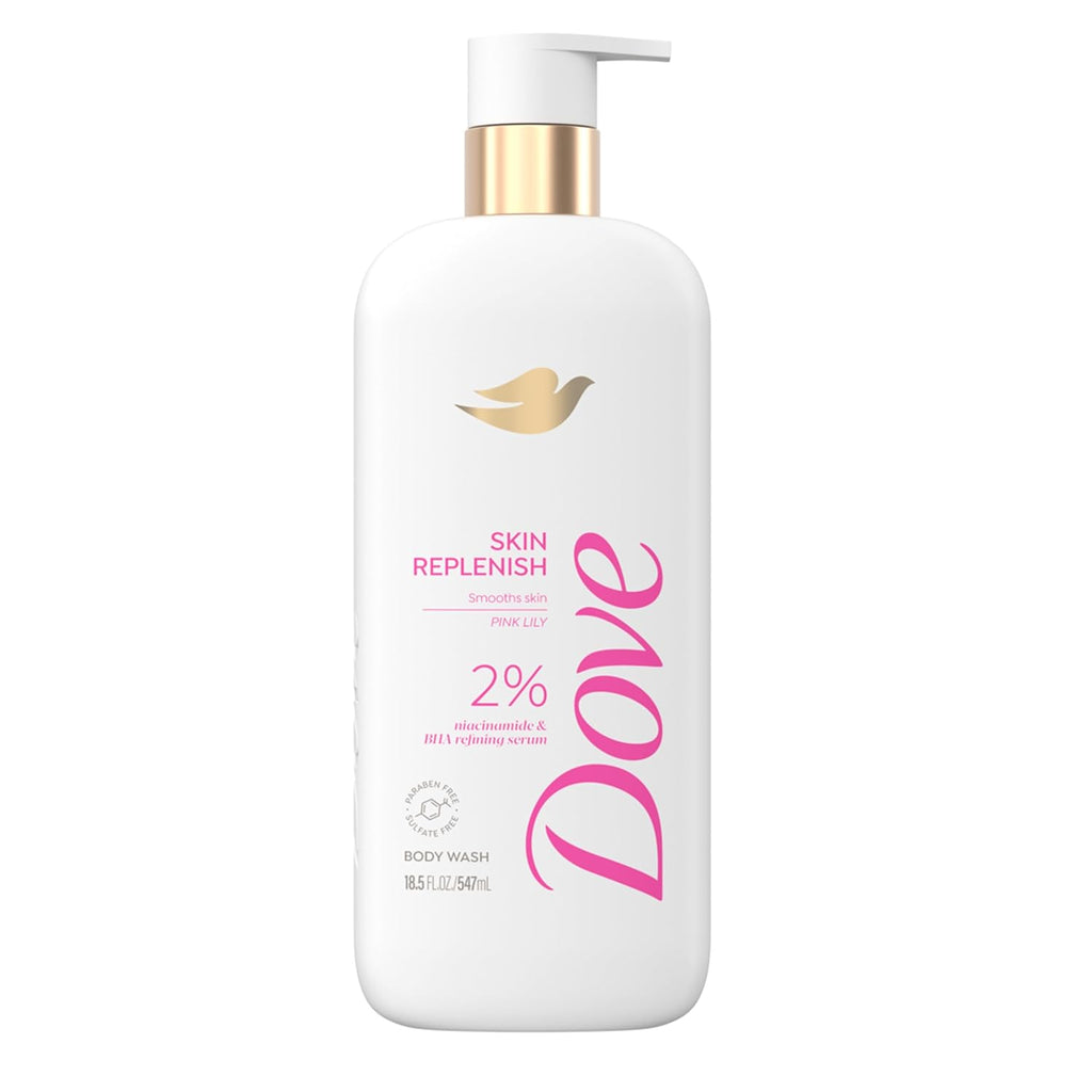Dove Serum Body Wash Skin Replenish smooths skin with Niacinamide & BHA Serum 18.5 Fl Oz