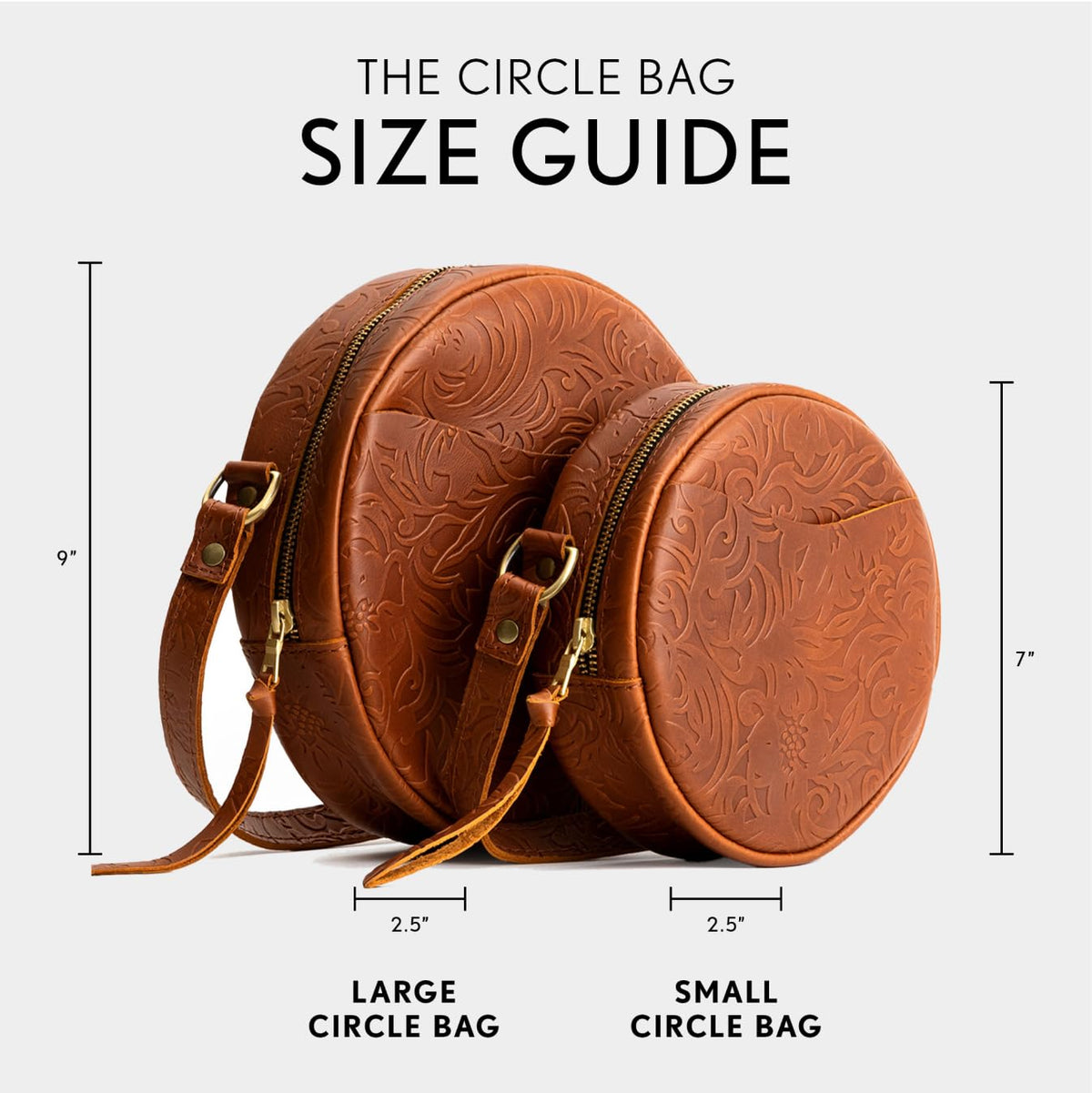 Portland Leather Goods Circle Crossbody Bag for Women – Handmade from the Finest Full-Grain Hides
