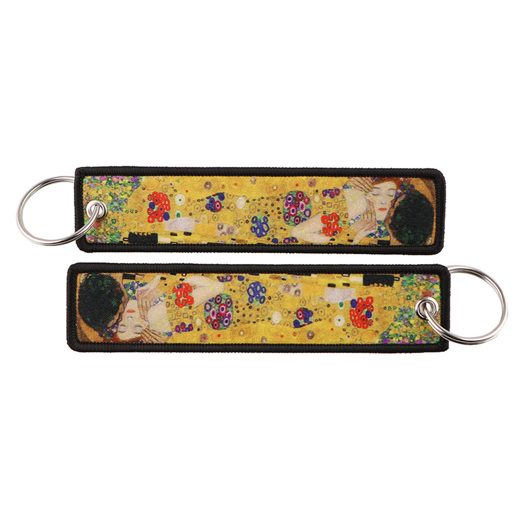Cartoon Woven Label Keychain Hanging Rope