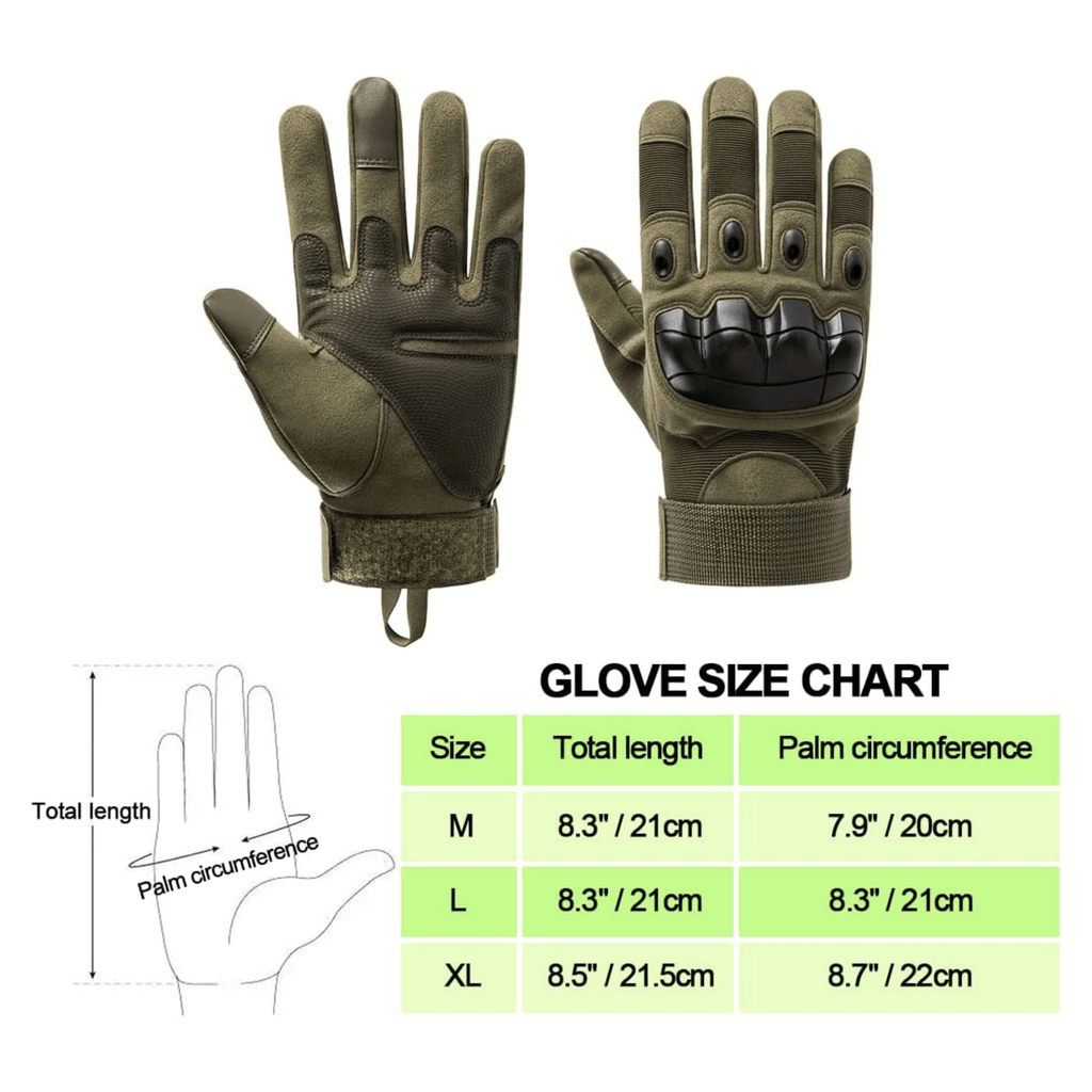 JupiterGear Tactical Military Airsoft Gloves for Outdoor Sports, Paintball, and Motorcycling with Touchscreen Fingertip Capability