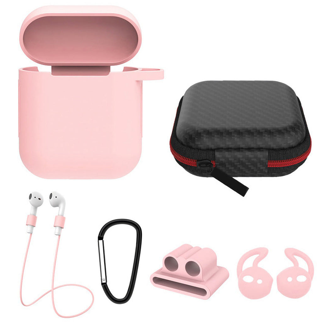 Silicone Case for Apple AirPod 1 2 AirPods Protective Cover Skin w/Strap Ear Hooks Watch Band Holder