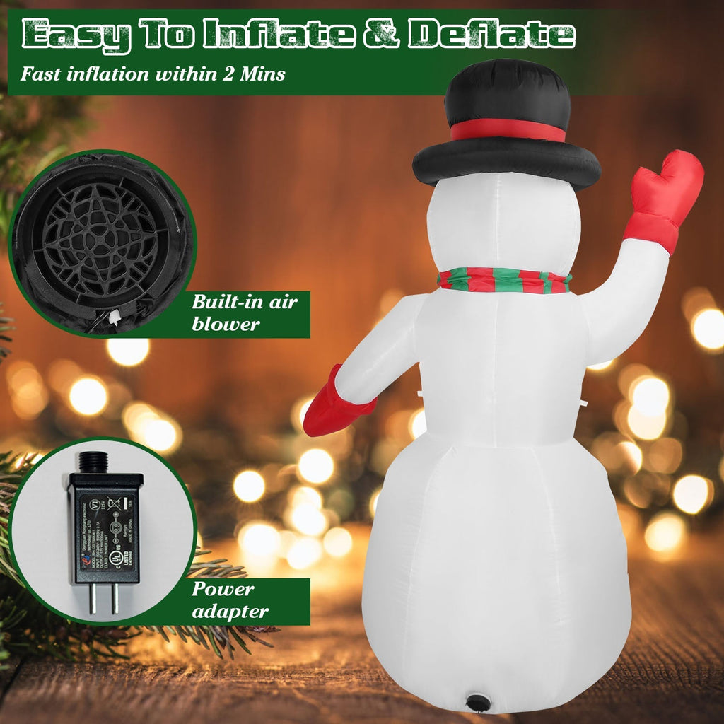 7.9FT Christmas Inflatable Giant Snowman Blow up Light up Snowman with LED Lights Hat Scarf  IPX4 Waterproof Christmas Outdoor Yard Lawn Holiday Decor