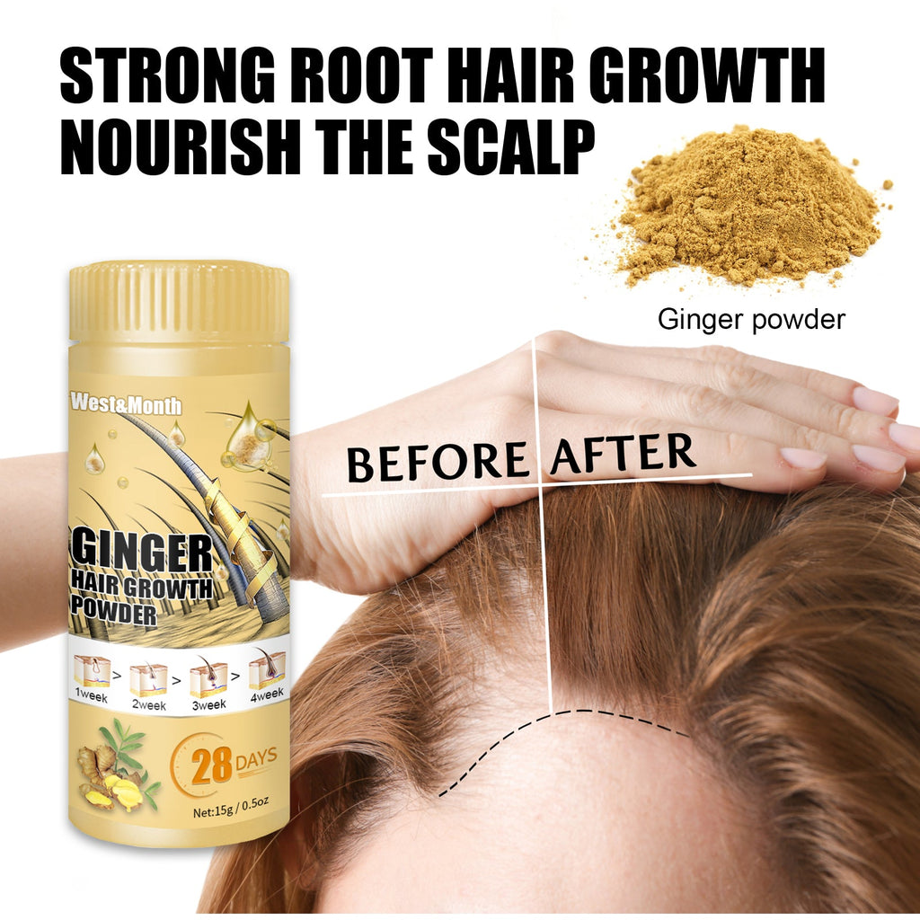 Ginger Powder, Hair Root Treatment Moisturizes and thickens hair, Strengthens and prevents hair loss