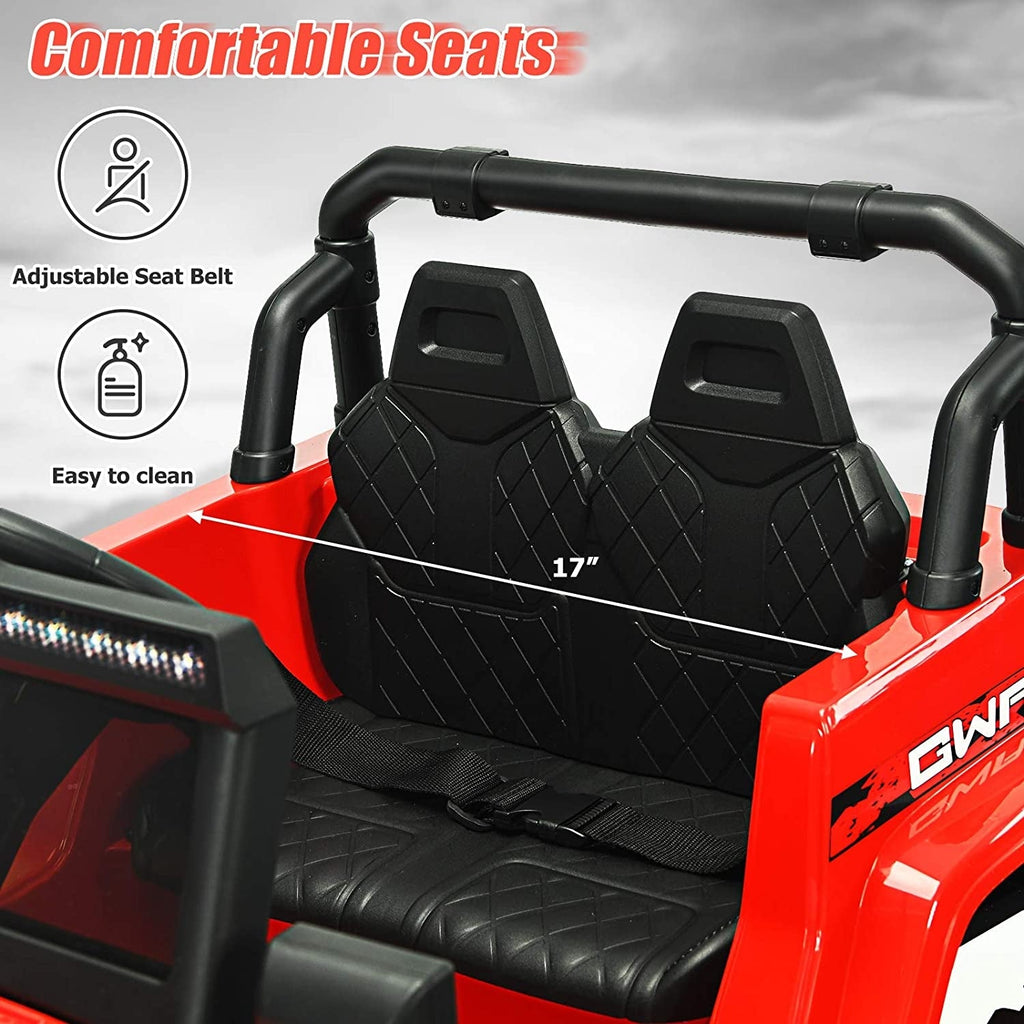 12V Kids Ride-on Jeep Car with 2.4 G Remote Control-Red