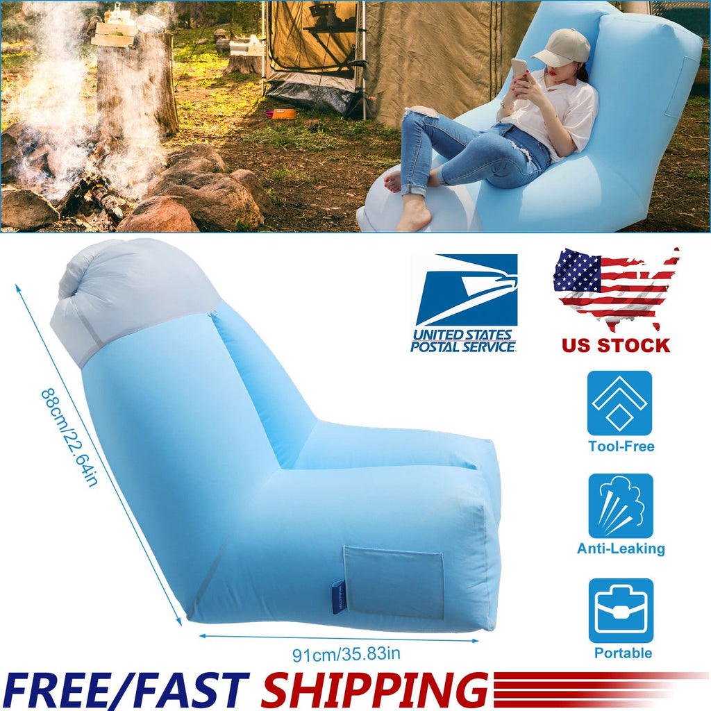Inflatable Lounger Air Sofa Chair Couch w/ Portable Organizing Bag Waterproof Anti-Leaking for Backyard Lakeside Beach Traveling Camping Picnics