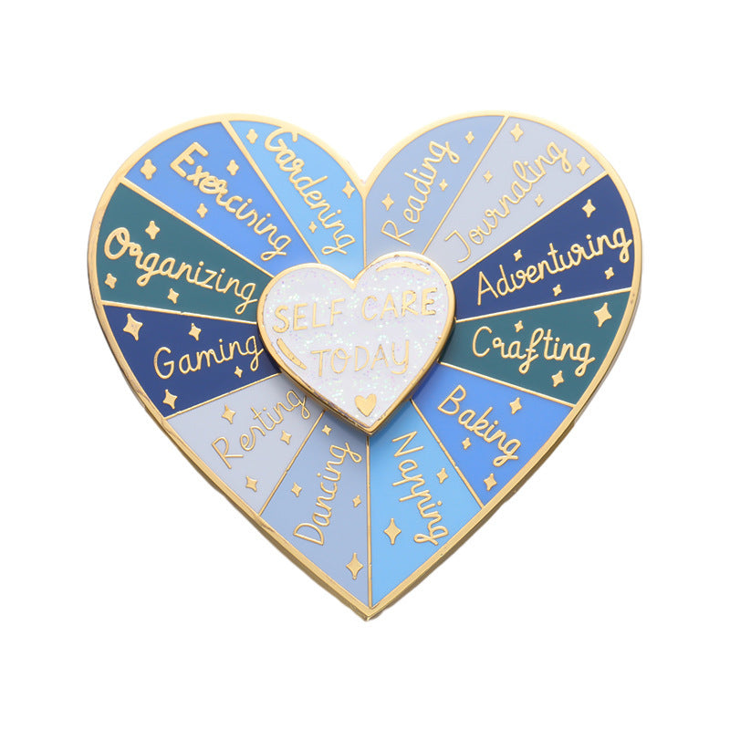 Double-Layer Heart Rotating Badge