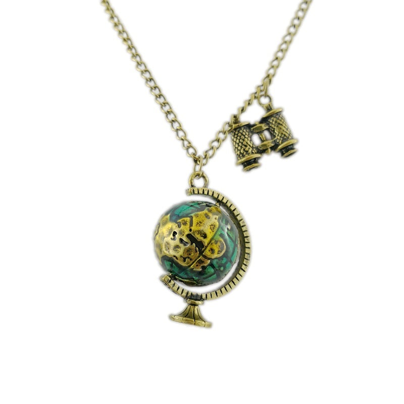 Telescope Earth Sweater Chain Necklace