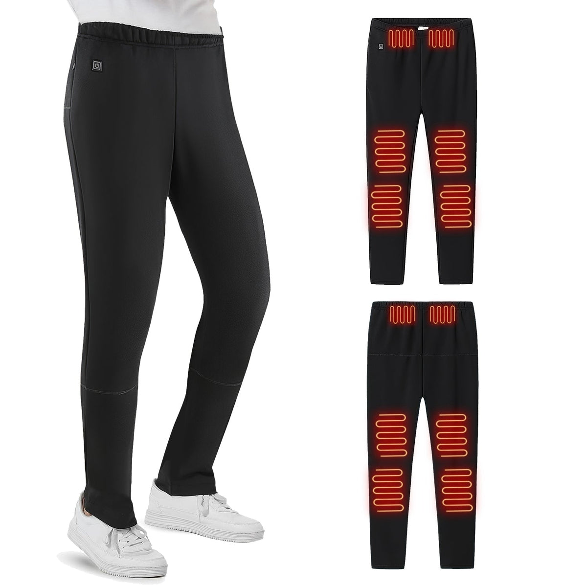 Winter Heated Pants for Men Women with 12 Heating Zones 5V USB Powered Heating Trouser with 3 Heating Levels Machine Washable for Outdoor Winter Activ