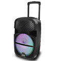 iNOVA Wireless Speaker Portable PA Karaoke System with Wired Microphone 15" Subwoofer Sound System w/ DJ Lights Remote Control