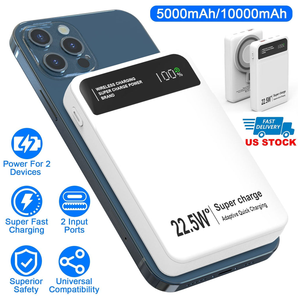 5000mAh Magsafe 3 In 1 Portable Charger PD22.5W Magnetic Fast Charger Fast Charging Power Bank Fit For IOS Phone 15/14 Samsung Galaxy S24 And More