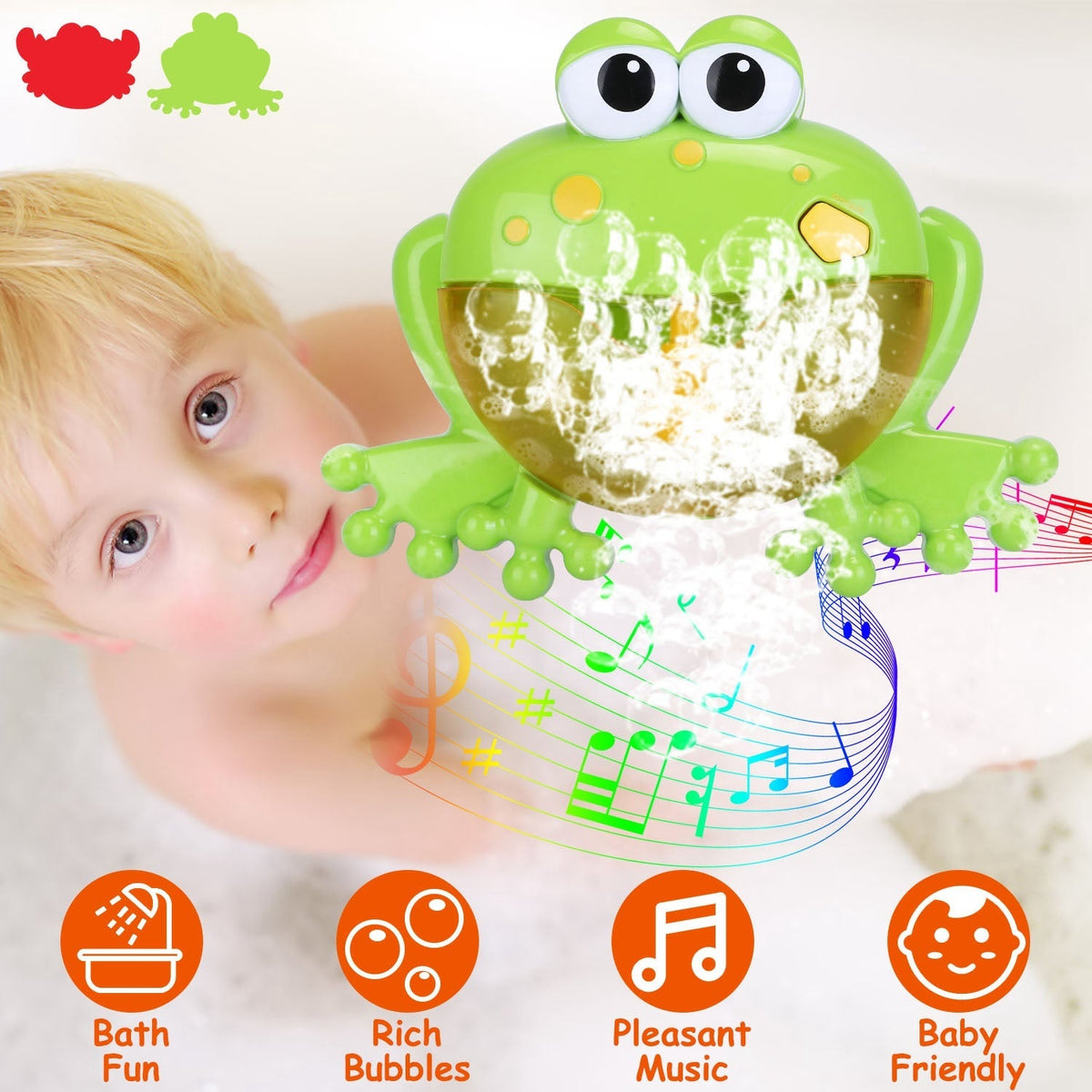 Frog Musical Bubble Bath Maker Baby Bath Toys for Bathtubs Toddler Bubble Machine for Bath Fun