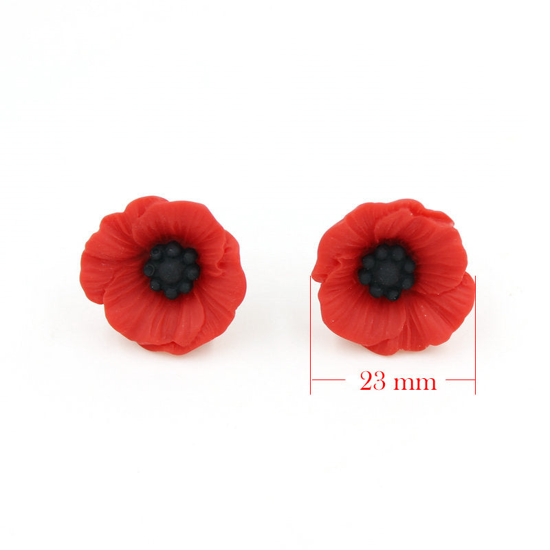 Poppy Flower Commemorative Brooch